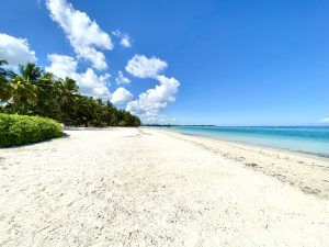 beach to the left hotel trou aux biches